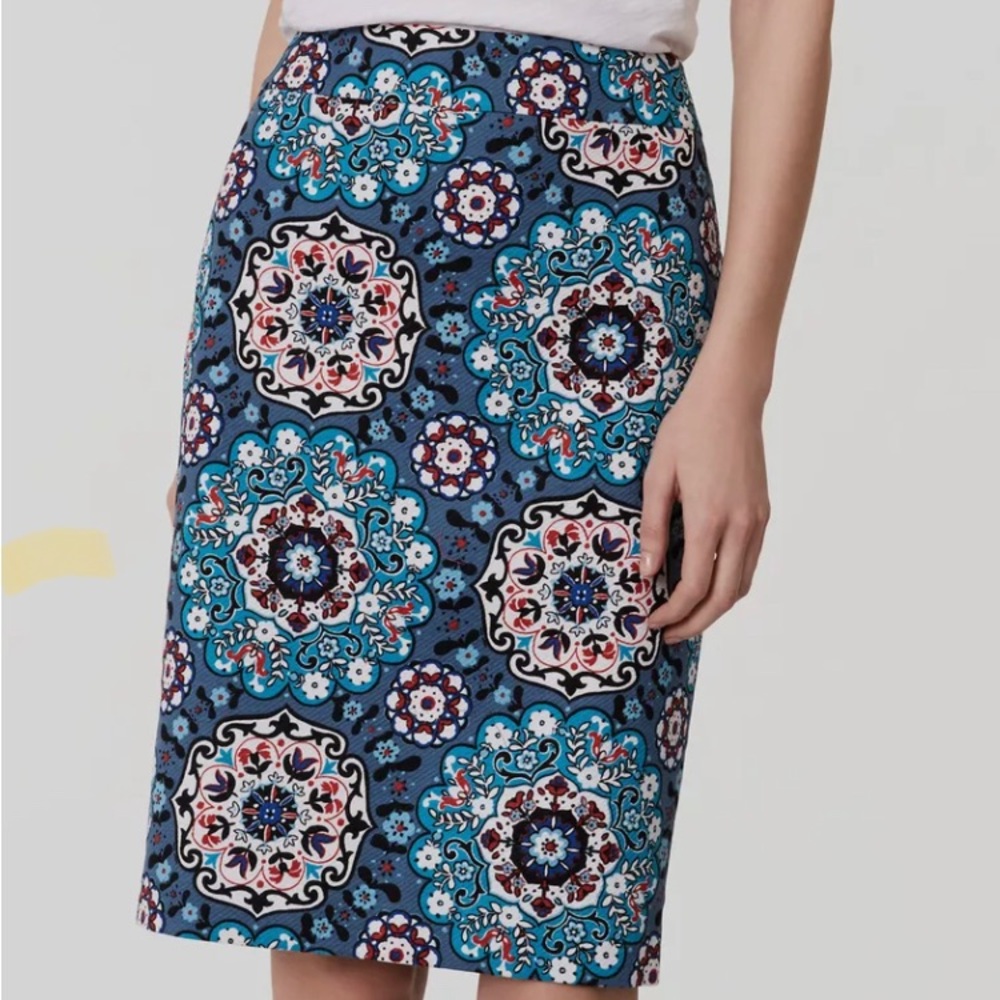 Ann Taylor LOFT Floral Medallion Pencil Skirt